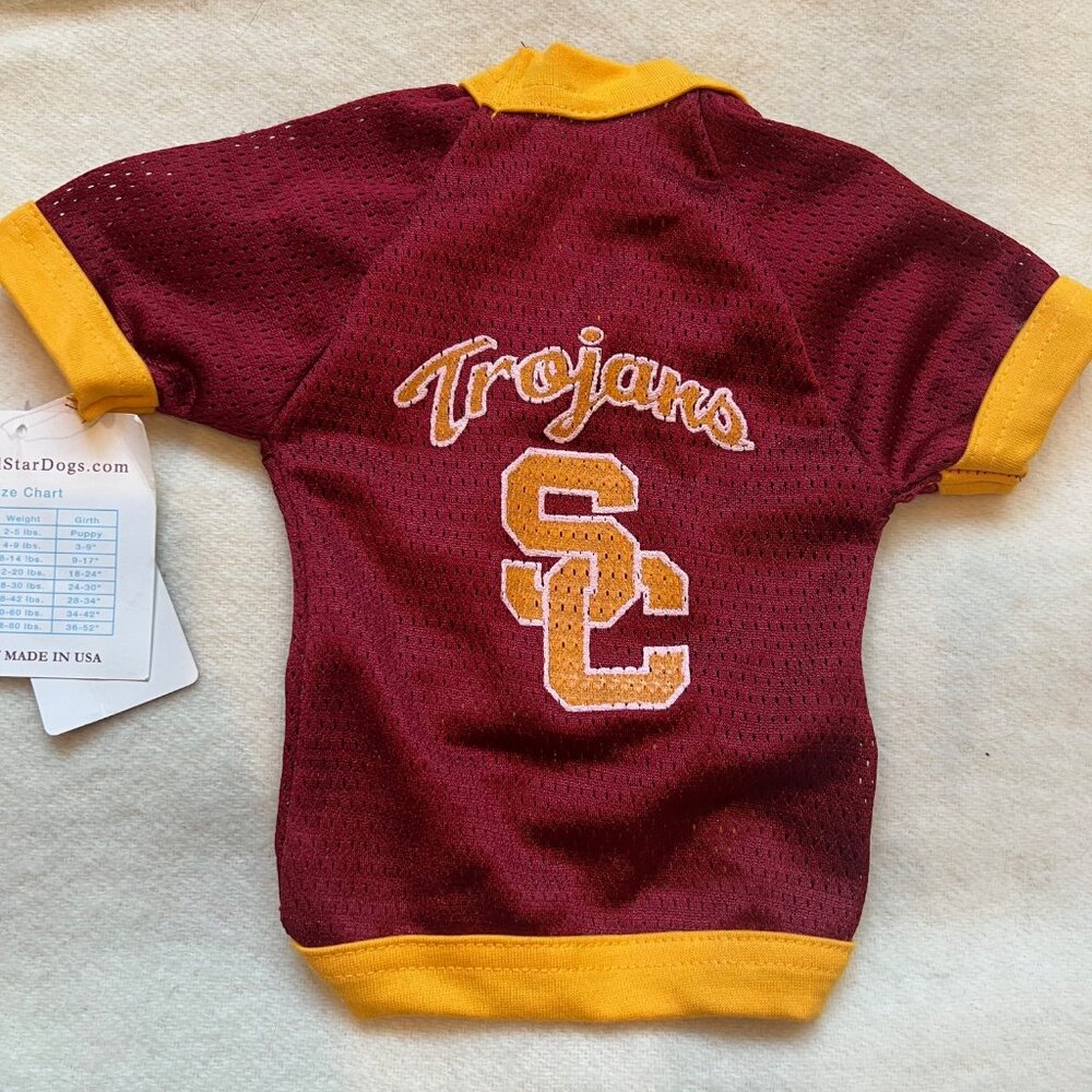 All Star Dogs USC Trojans, Officially Licensed Dog Jersey, XX--Small Pet 4-9 lbs